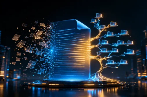 Vectorless RAG with Page Index transforming a digital document into a structured hierarchical tree using AI reasoning